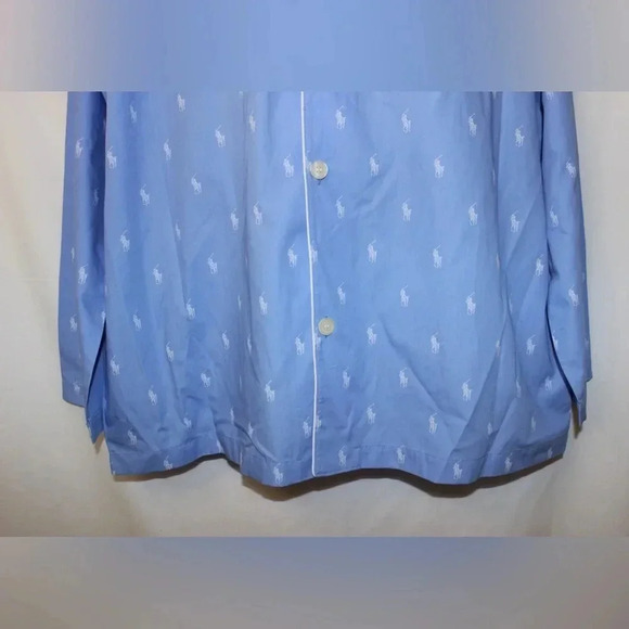 NWT Men’s Polo Ralph Lauren Woven Long Sleeve Pajama Top All Over Graphic 1XT - Picture 2 of 11